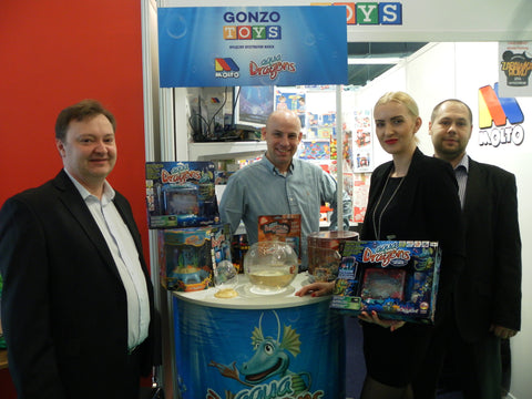 Gonzo Toys team presenting Aqua Dragons at the Polish Toy fair 2017