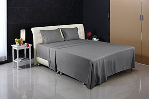Soft Brushed Microfiber Wrinkle Fade and Stain Resistant 4-Piece Set Grey - EK CHIC HOME