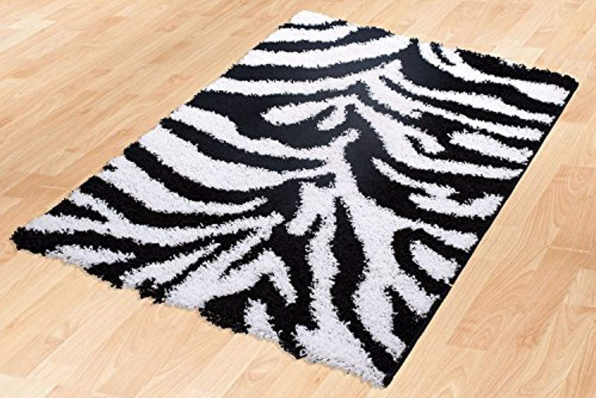 black and white zebra rug