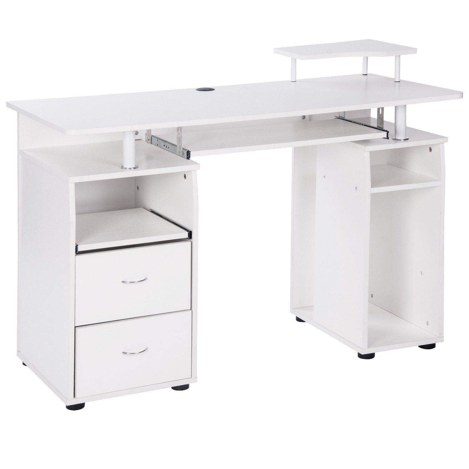 Home Office Computer Desk with Pull-Out Keyboard Tray and Drawers – EK ...