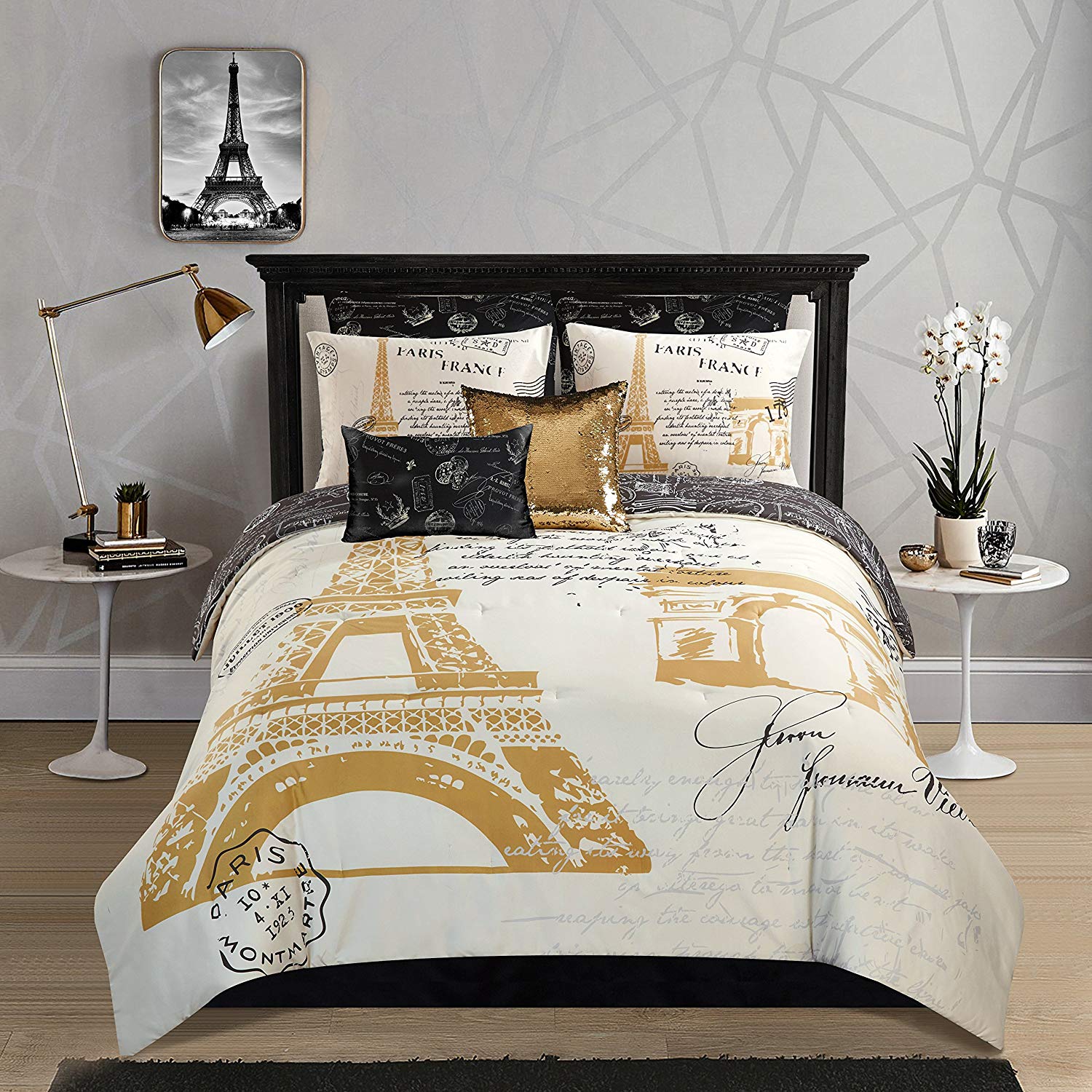 paris gold comforter set king