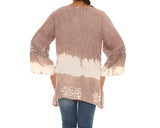 Embroidered V-Neck Long-Sleeve Tunic