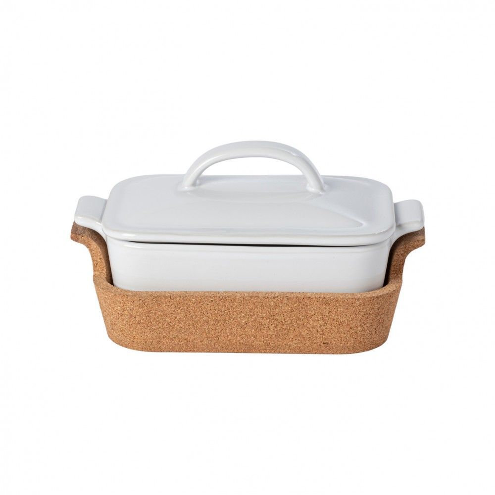 Rectangle Covered Casserole w Cork Tray