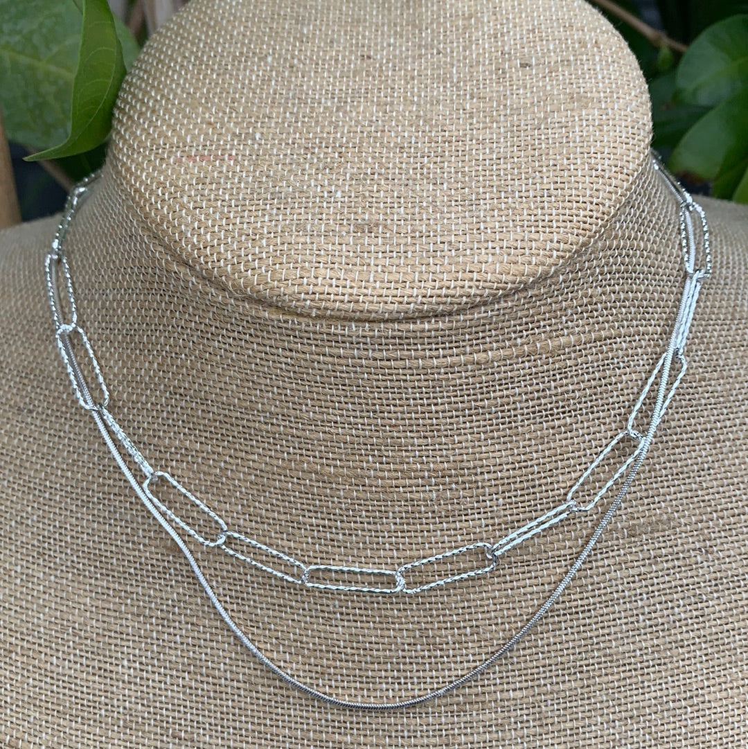 chain link double silver