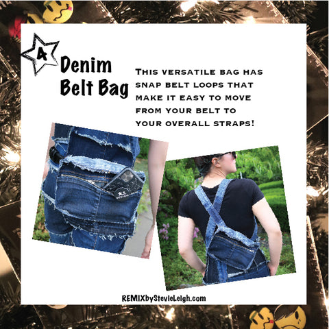 recycled denim belt bag