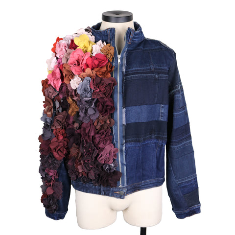 Upcycled denim flower jacket by Stevie leigh