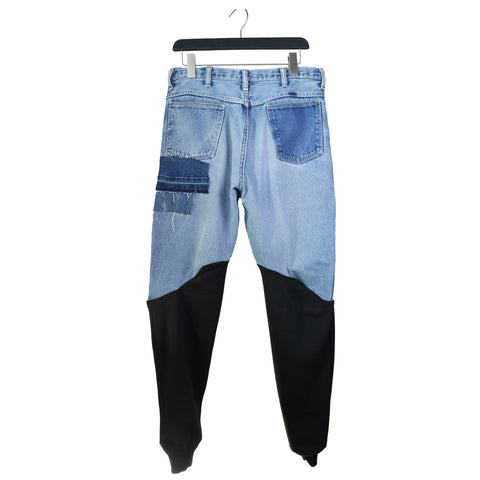 Division St. - Genderless Upcycled Jeans Joggers remix by stevie leigh
