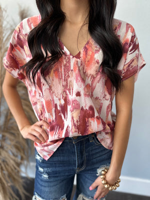 BLUSH PRINTED TOP - Studio 4:13 Boutique