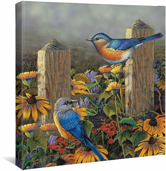 Image of Bluebirds - 14" x 14" Gallery Wrapped Canvas