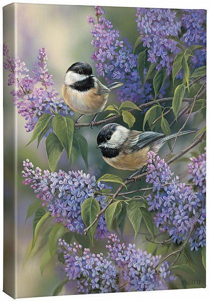 Image of Chickadees & Lilacs