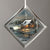 Evening with Friends - Cabin Diamond-Shape Glass Ornament - Wild Wings