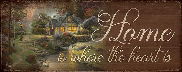 Home Is Where The Heart Is 12 X 30 Wood Sign