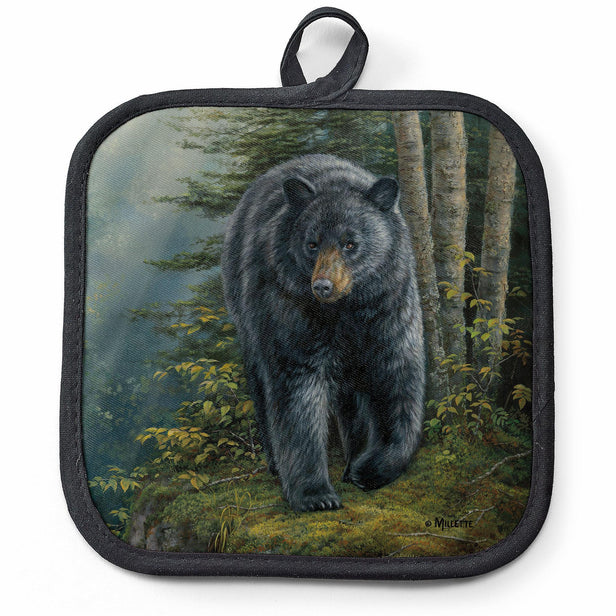 Mountain Bears Trees Personalized Oven Mitt & Pot Holder Set