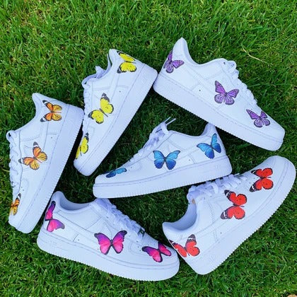 white forces with butterflies