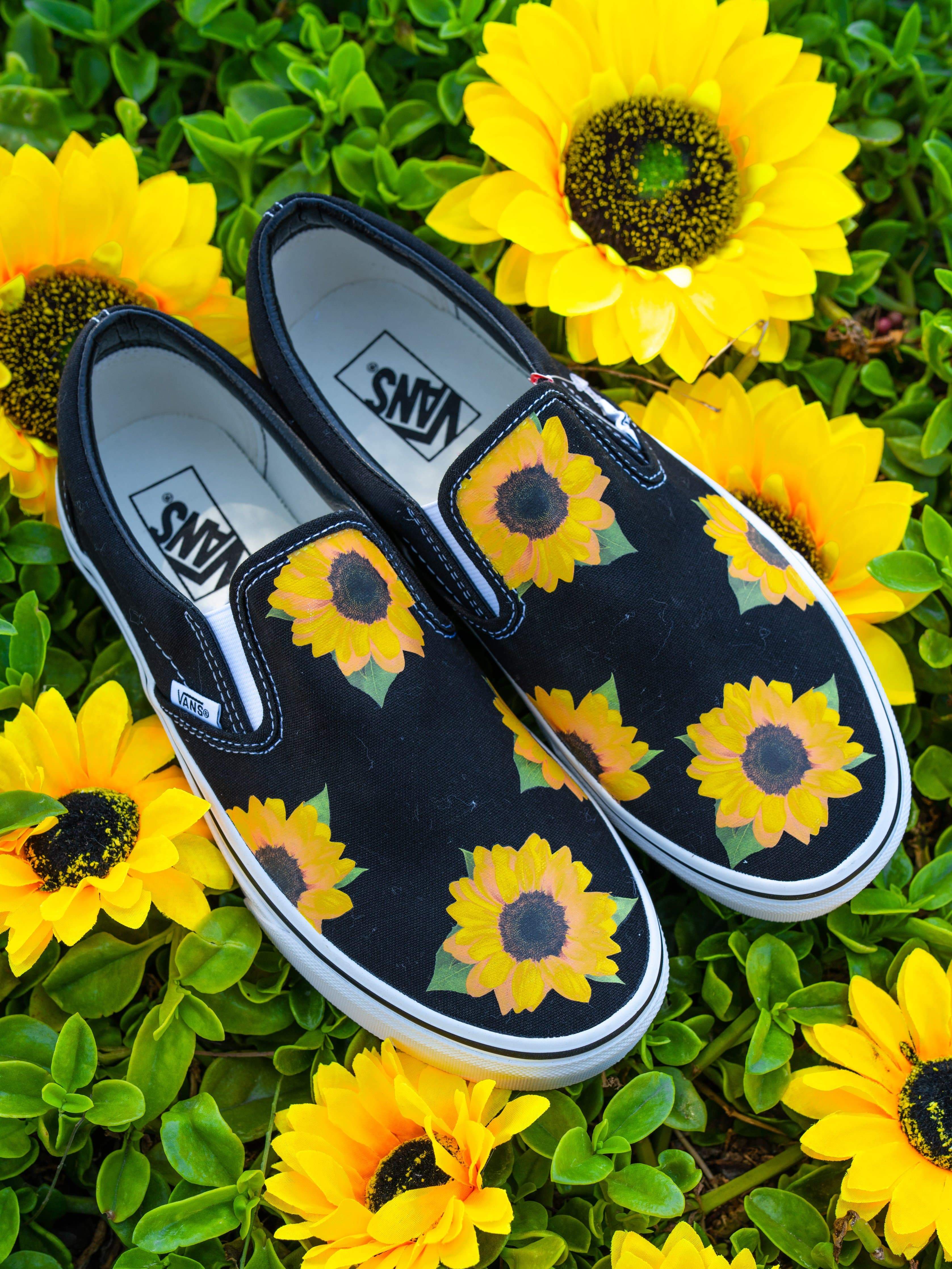 sunflower high top vans