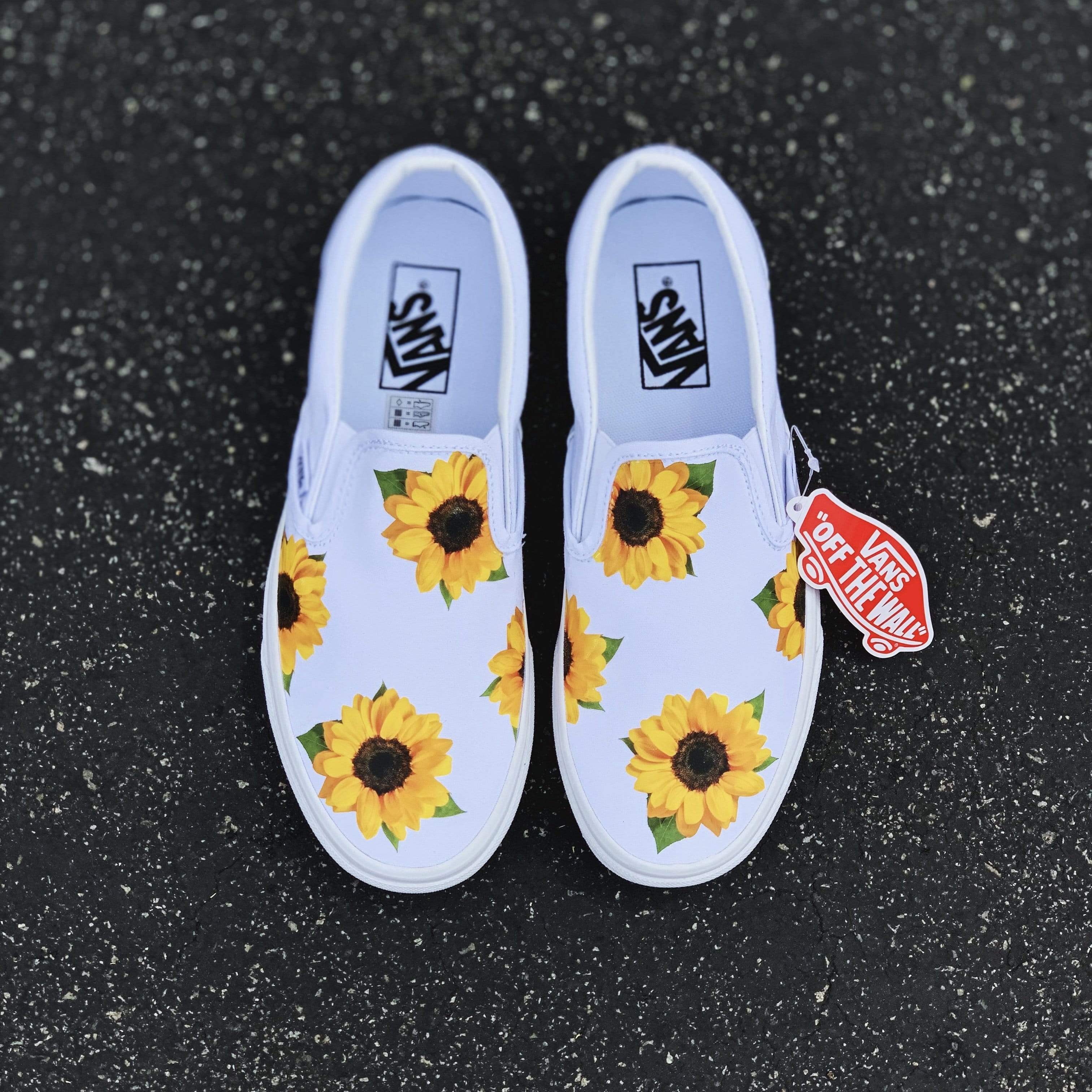 sunflowers on shoes