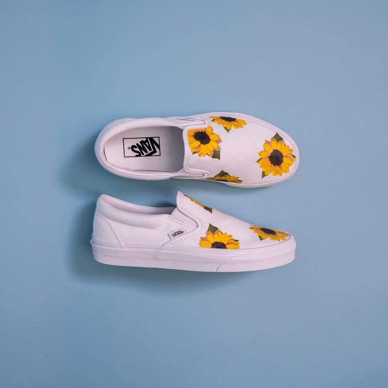 sunflower white slip on vans