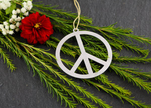Metal Peace Sign Ornament