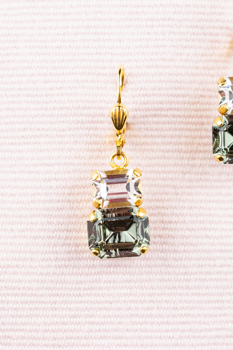 French Double Crystal Earrings