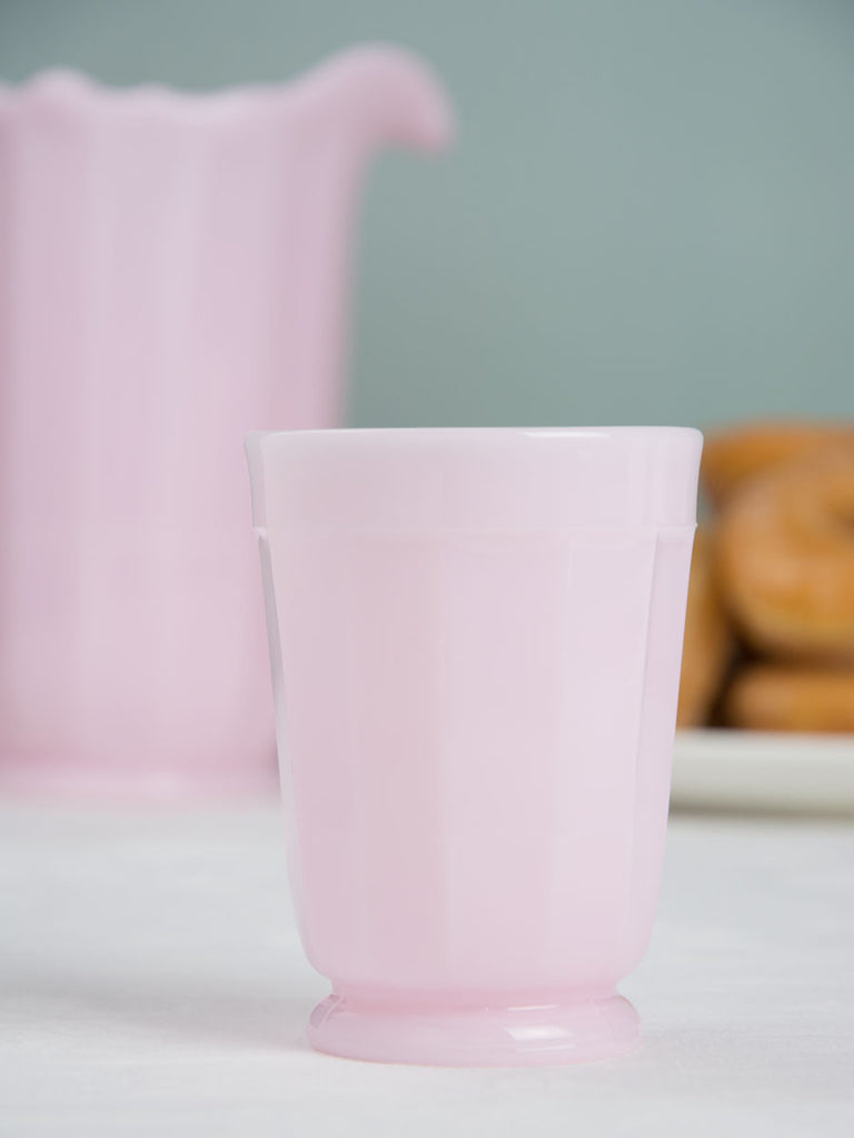 pink glass tumblers