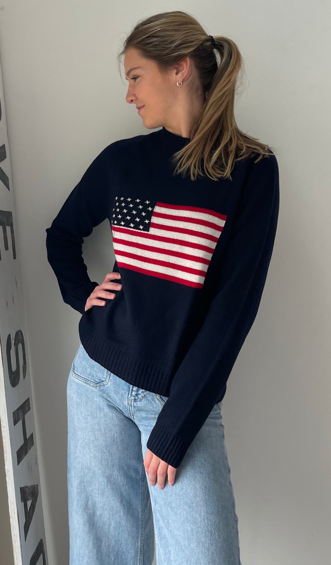 10000円以下300円引きボロニット 国旗 リメイク BROKEN FLAG SWEATER