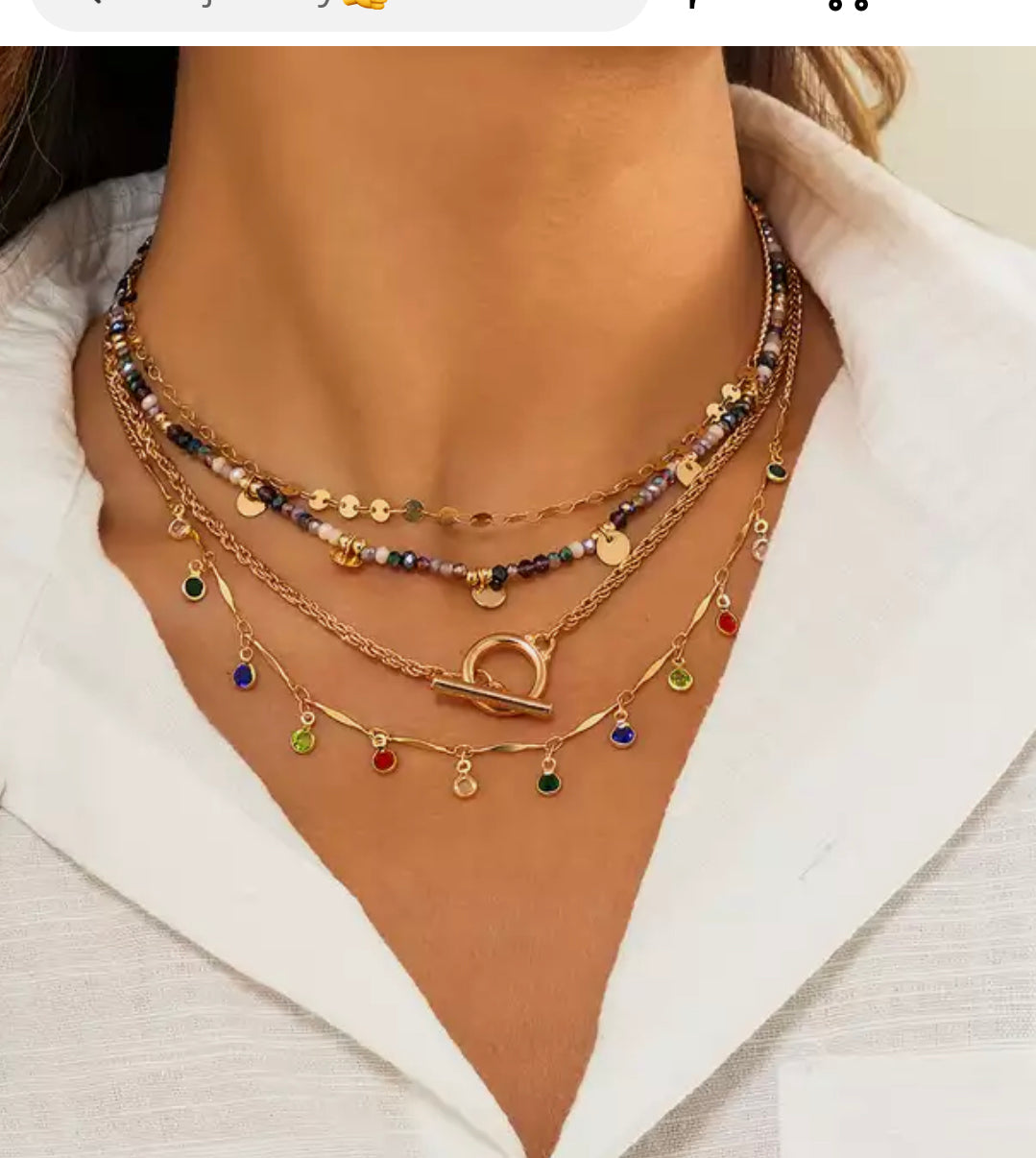 Multi chain 4 layer necklace