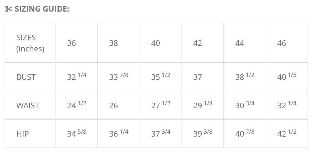 Osiris Size Chart