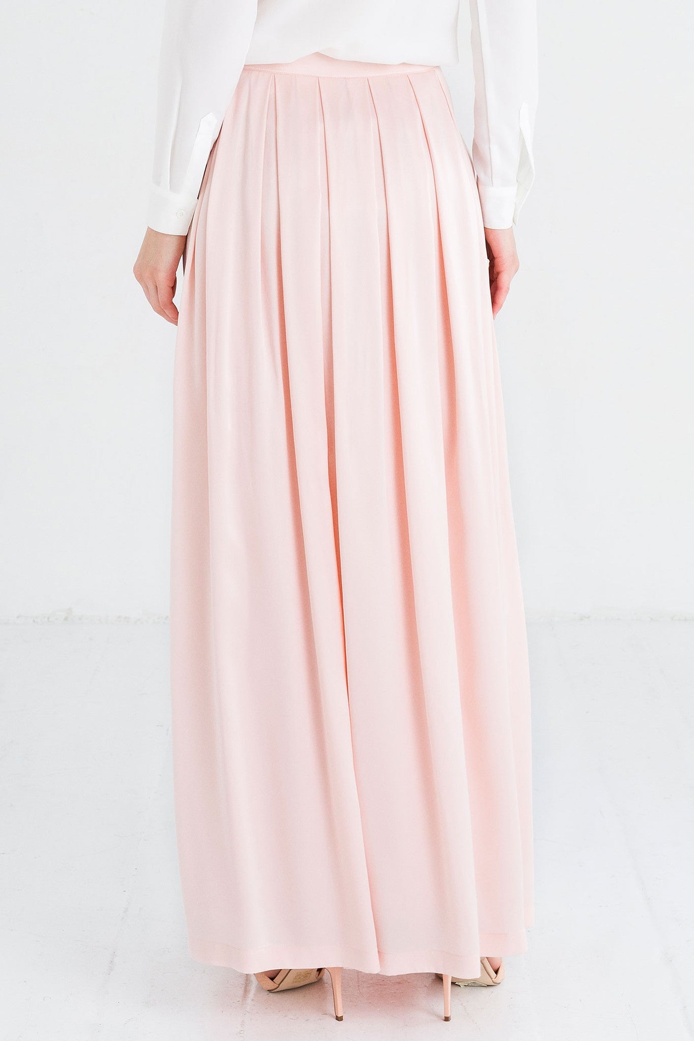 Silk Button Through Maxi Skirt - Mode-sty