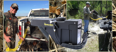 Freshwater wash-down system for hunting.  Bird hunting tool