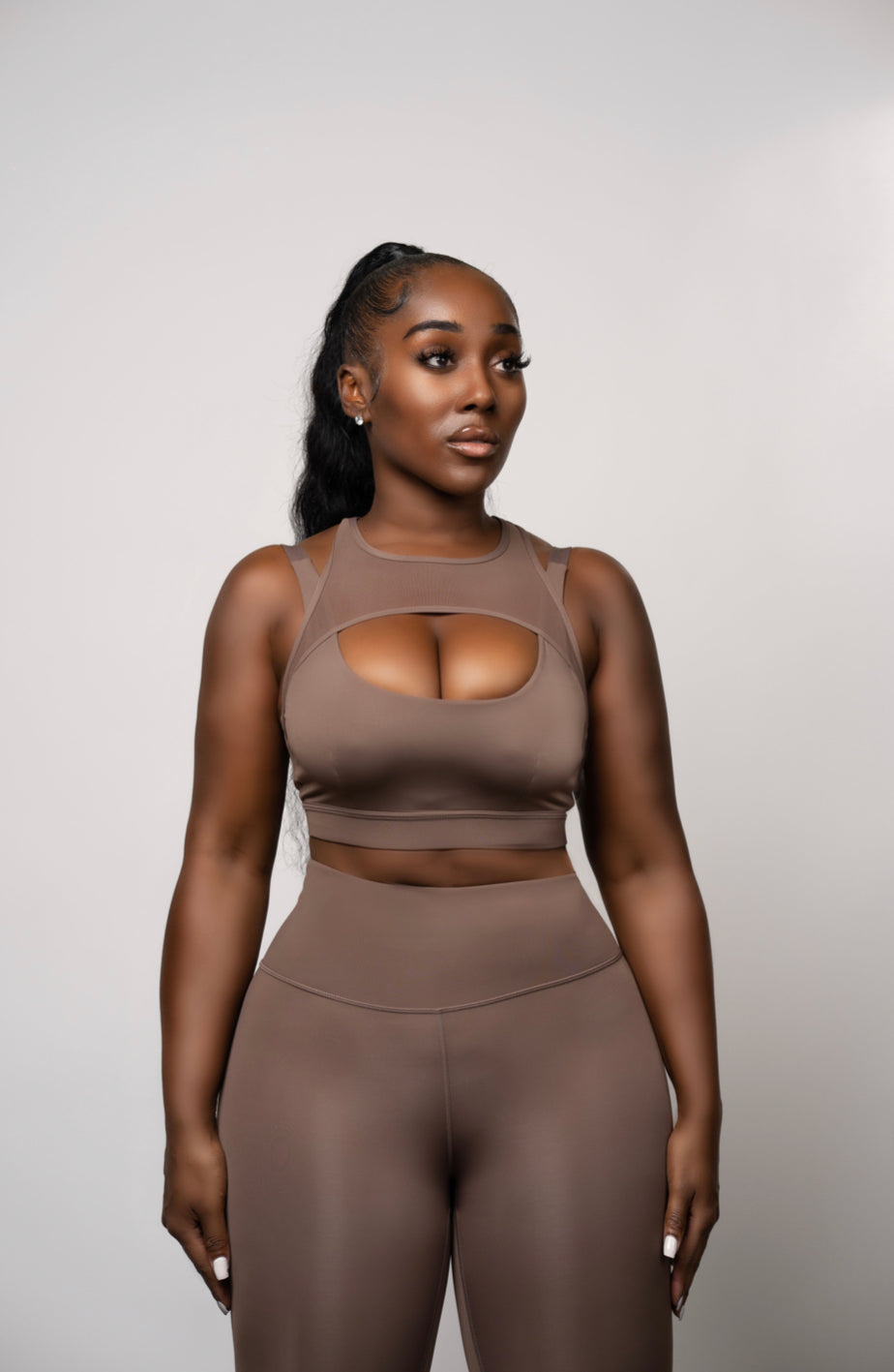 MOCHA PEEKABOO LEGGING SET – PLUSHRX