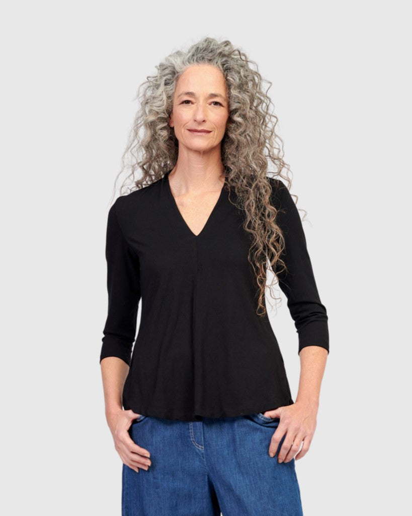 Image of Essential V-neck Top, Black
