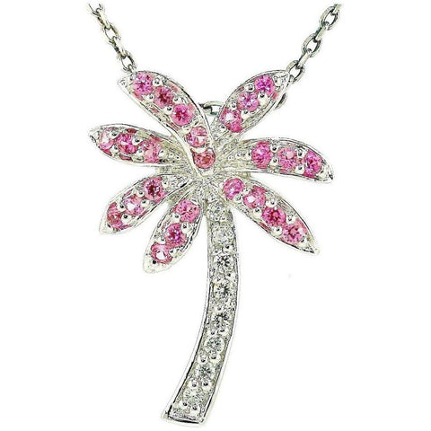 Diamond Palm Tree Necklace - 14K White Gold – Marie's Jewelry Store