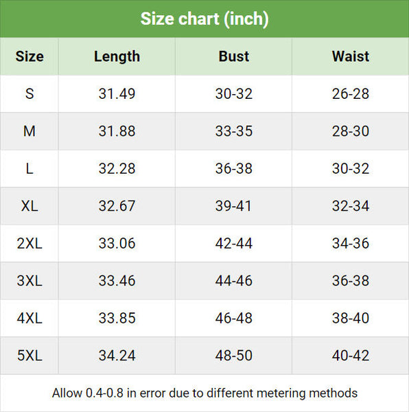 Size Chart of Nightmare Black Lace Nightgown