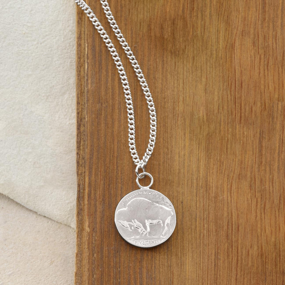 sterling silver buffalo pendant