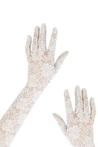 white long lace gloves