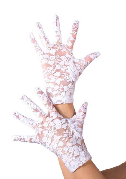 short white lace gloves