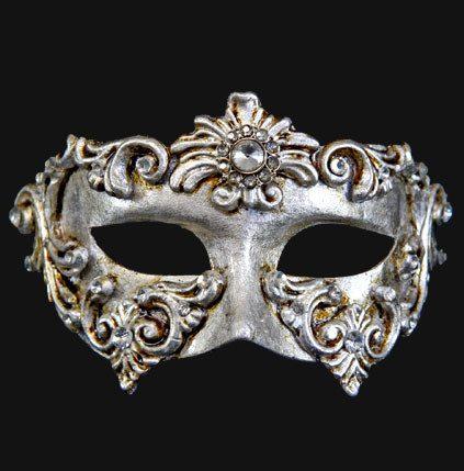 Colombina Barocco Silver Masquerade Mask | VIVO Masks