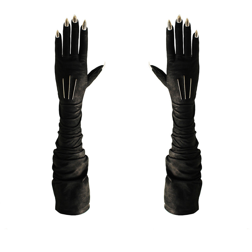 BLACK OPERA STILETTO NAIL GLOVES | MAJESTY BLACK