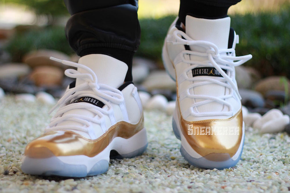 gold 11 jordans