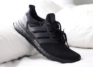 ultra boost triple black with jeans