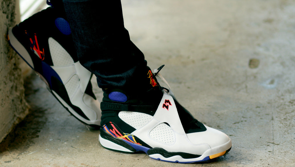 jordan 8 three peat on feet