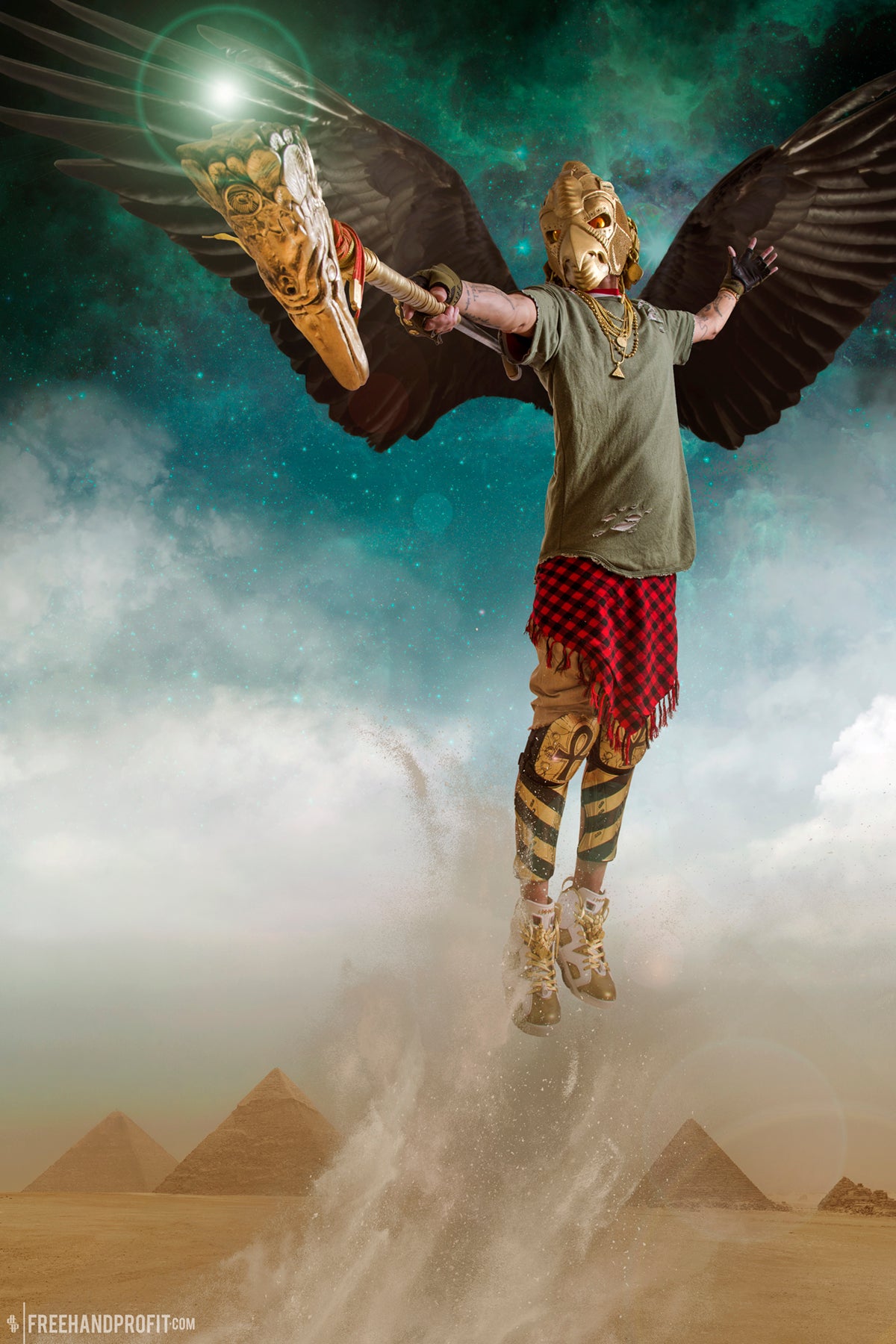 Golden Yeezy II Horus Mask 