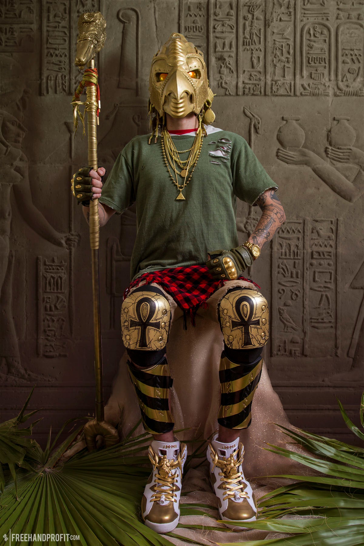 Golden Yeezy II Horus Mask 