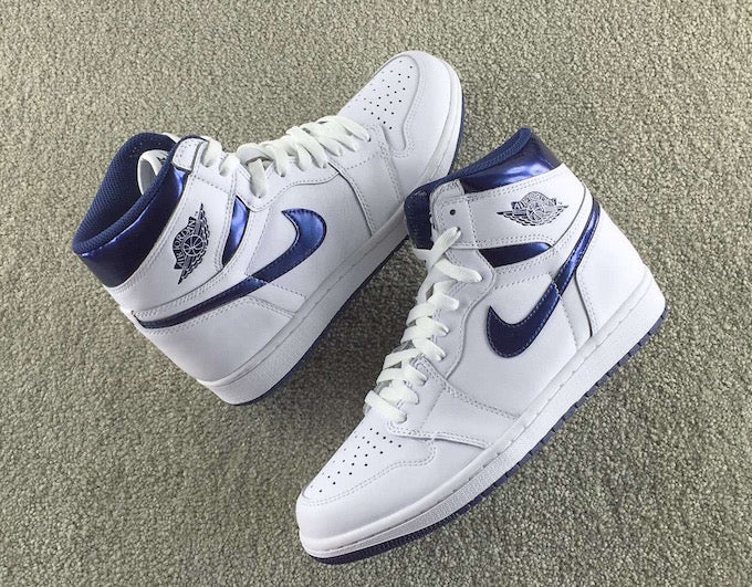 jordan 1 metallic navy on feet