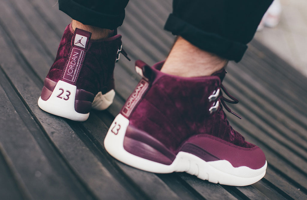 air-jordan-12-bordeaux-on-feet-heel