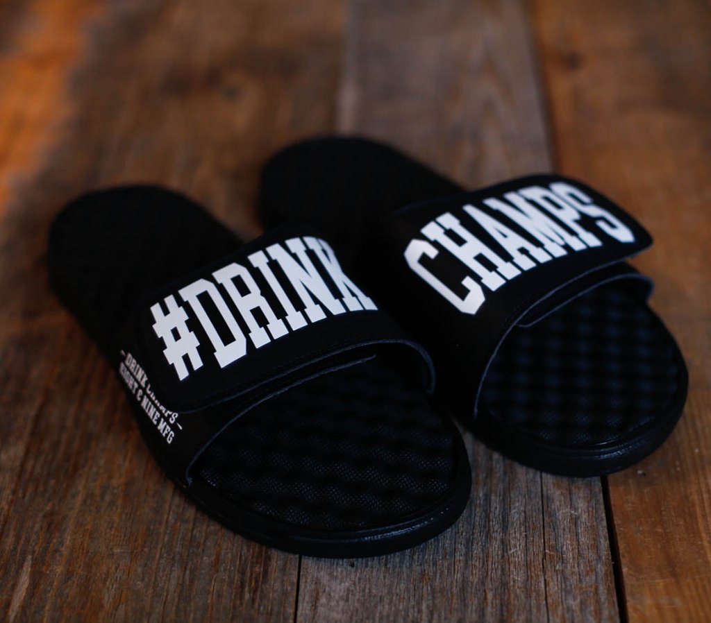 Official Drink Champs Slides by 8&9 | Drink Champs Flip Flops – 8&9 ...