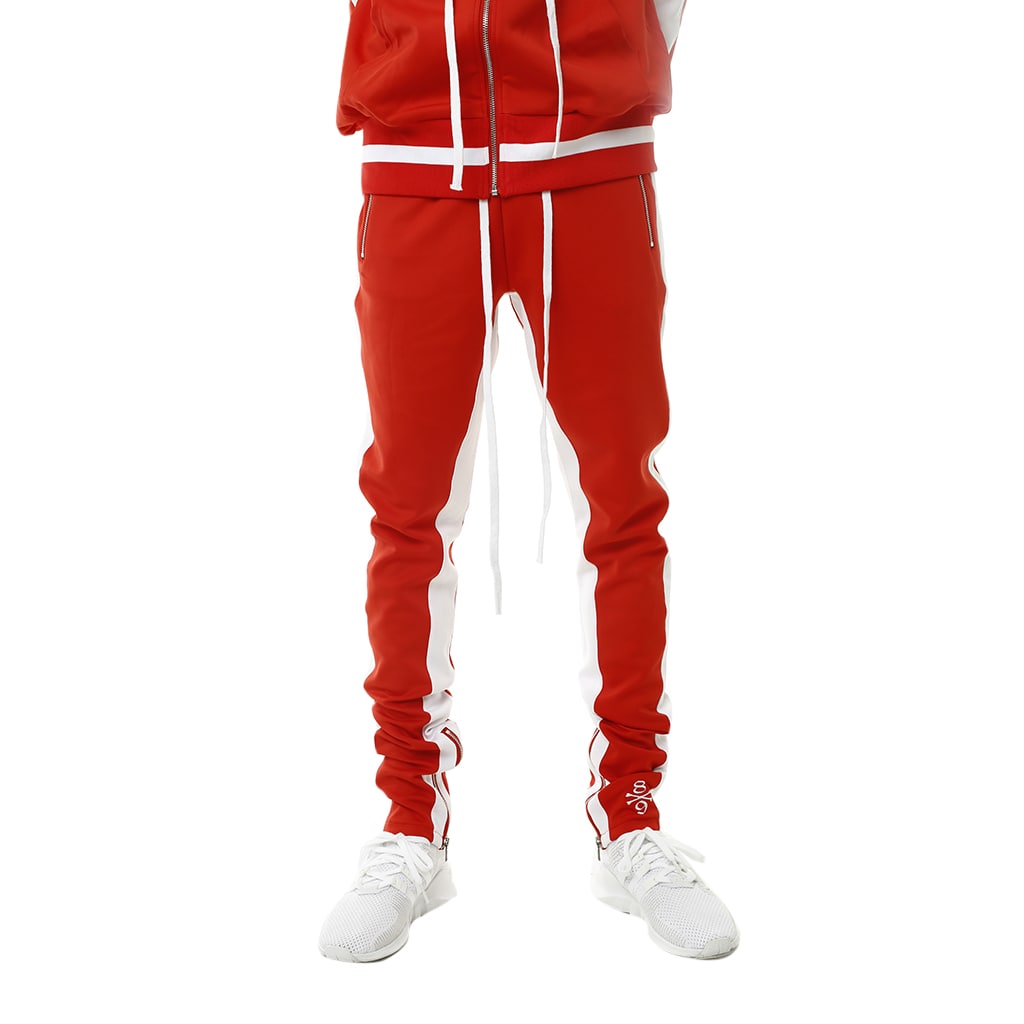 Bones Double Stripe Track Pants Red | 8&9 Clothing Co.