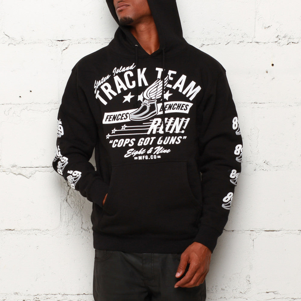 Run Hooded Sweatshirt Black | 8&9 Clothing Co.