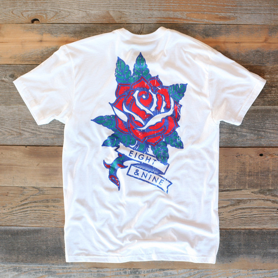 Rosebud Classic T Shirt White Metallic – 8&9 Clothing Co.