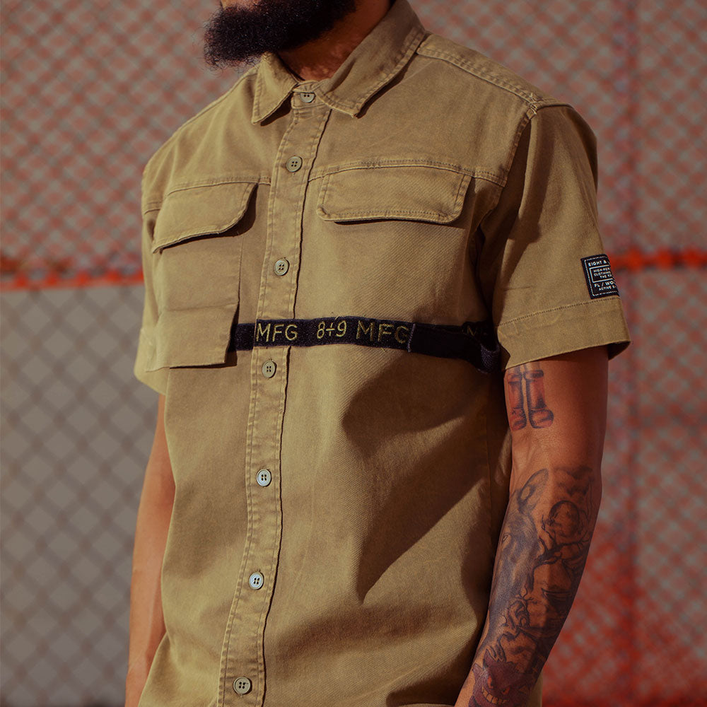 Strapped Up Vintage Button Up Shirt Green – 8&9 Clothing Co.